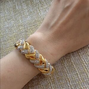 Vintage Elegant Gold and Silver Braided Bracelet
